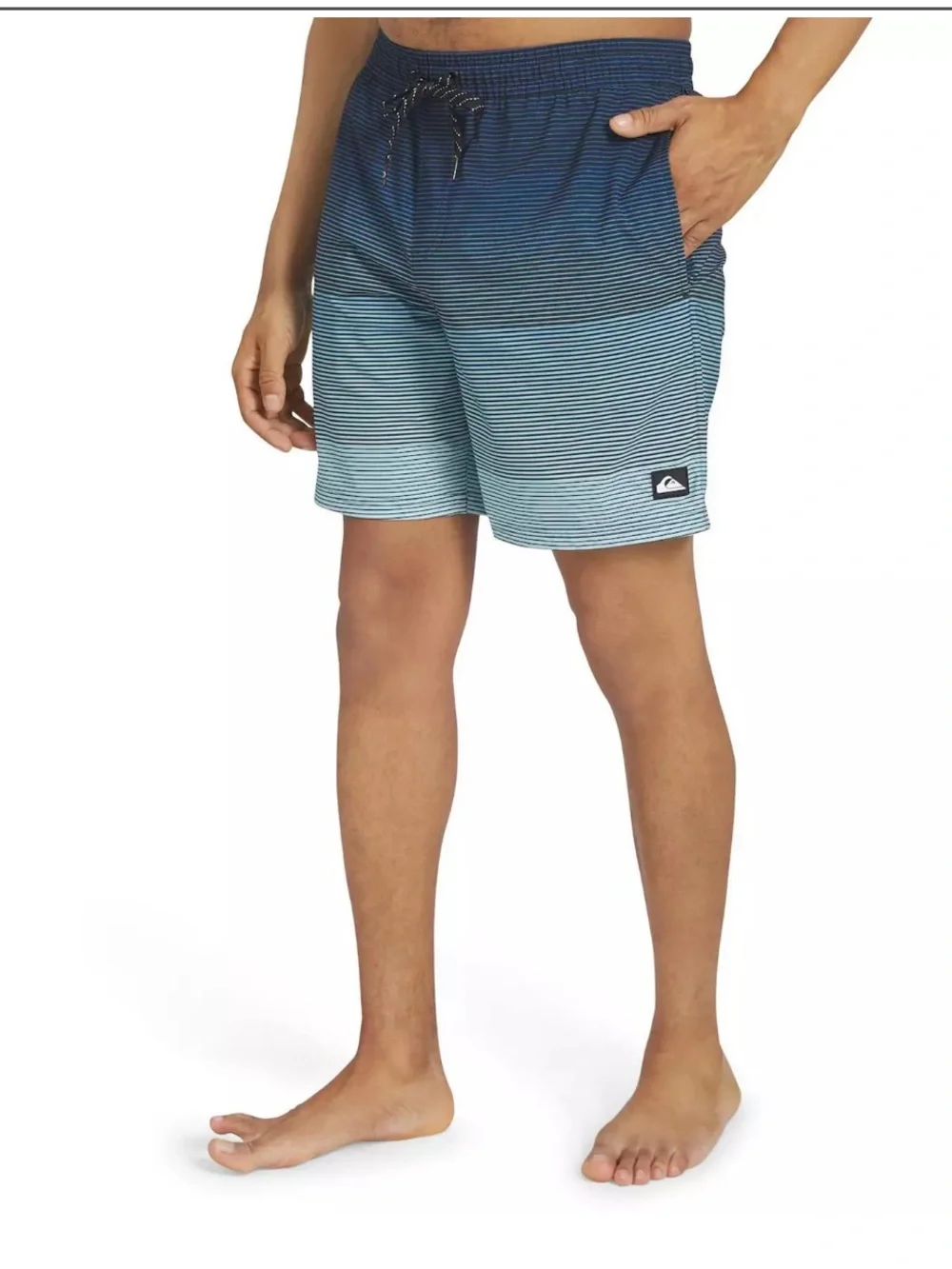 Quiksilver Blue Ombre Stripe Swim Trunks Waist 36